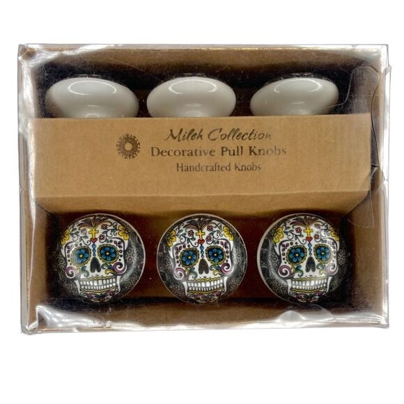 Mileh Collection Set of 6 Ceramic Decorative Pull Knobs NIB - Picture 1 of 3